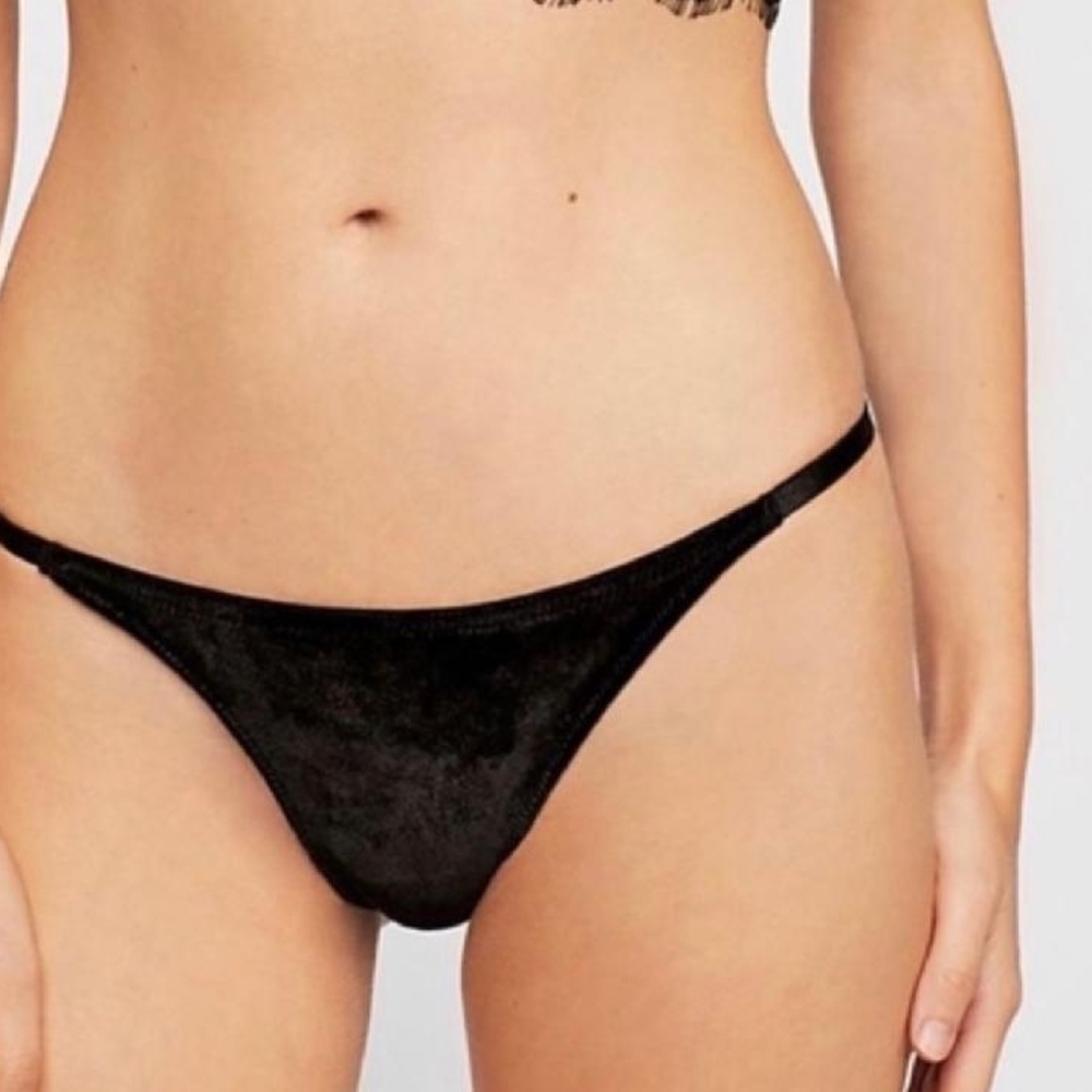 Free People Black Velvet Underwear Set - Picture 4 of 11